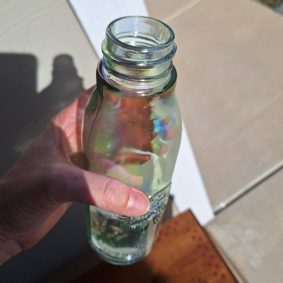 RARE Starbucks iridescent rainbow recycled glass water bottle - Picture 7 of 9